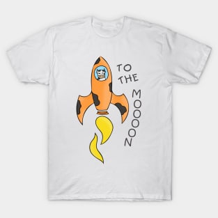 Hand Drawn Illustrations Cow Astronaut To the Moooon Gift T-Shirt